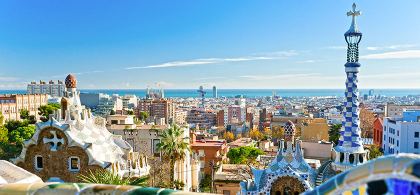 Vue de Barcelone depuis le parc Güell.